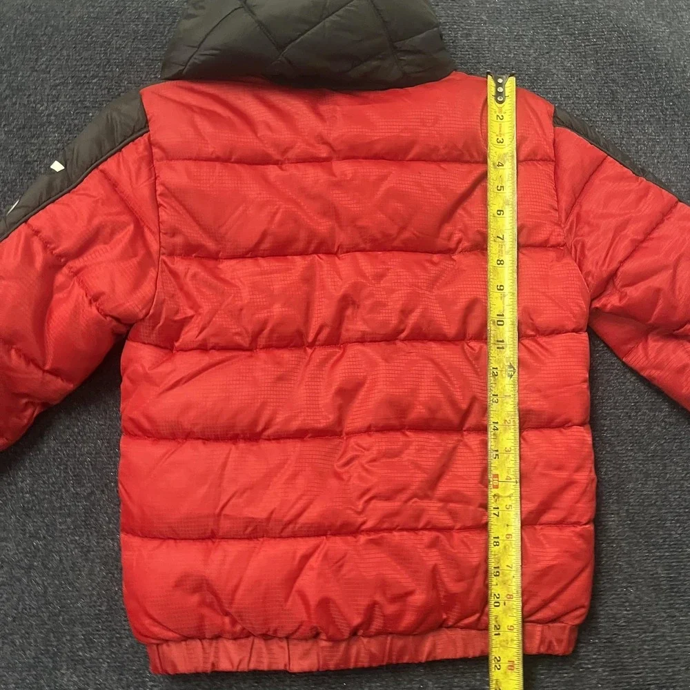 Jordan Jacket Boys Medium Red Black Hooded‎ Puffer Coat Jumpman Zip Pockets